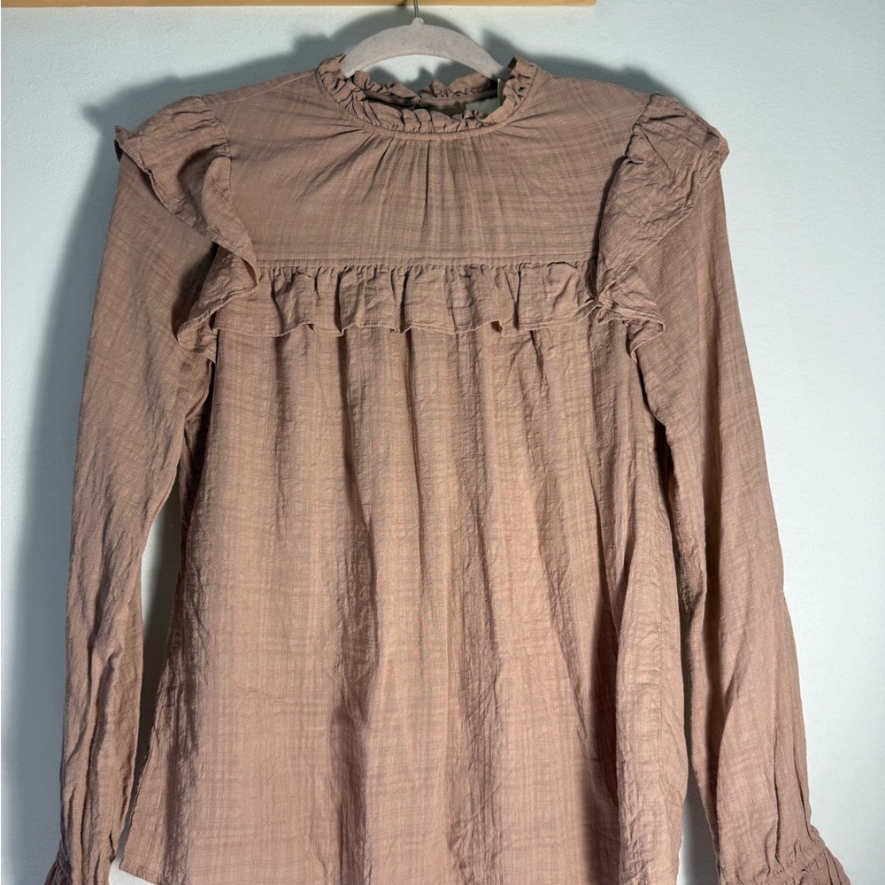 Universal Thread Women's Ruffled Blouse - Light Brown